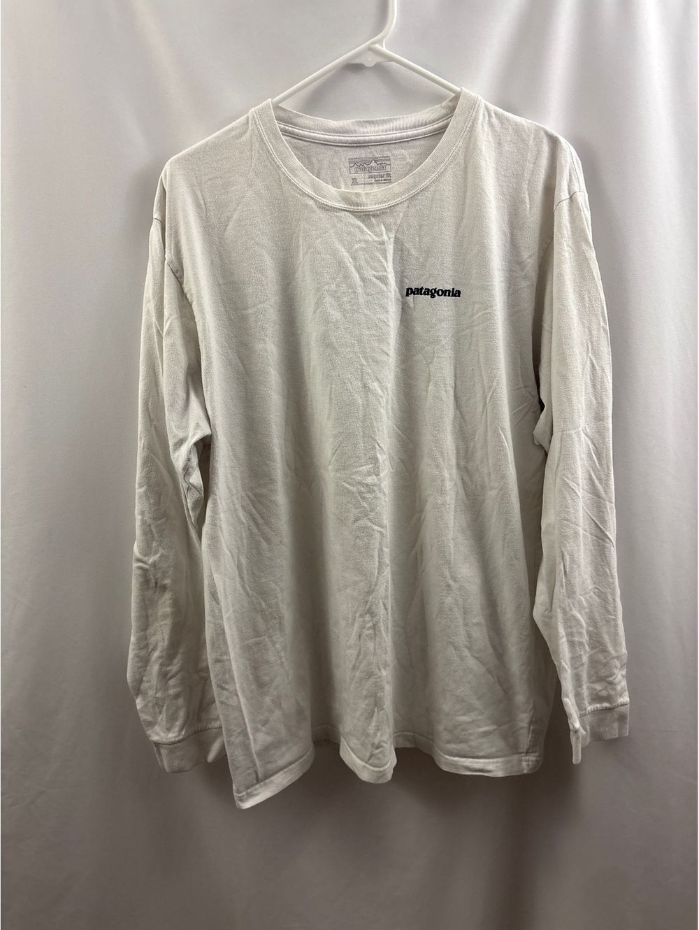 Patagonia White Long Sleeve Logo Tee